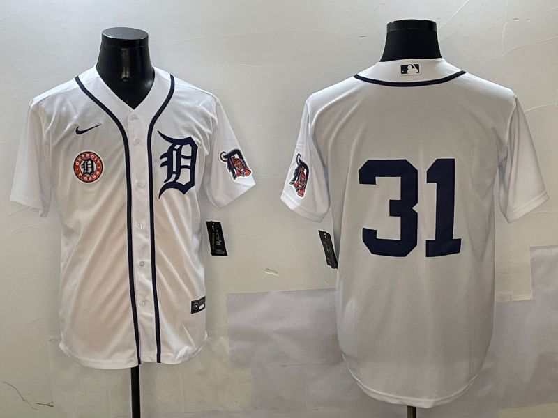 Men Detroit Tigers 31 No Name White Game 2025 Nike MLB Jersey style 5
